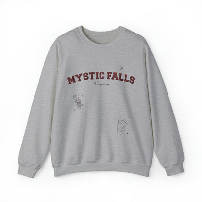 mystic falls, virginia crewneck (faux embroidery)