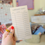 library card notepad