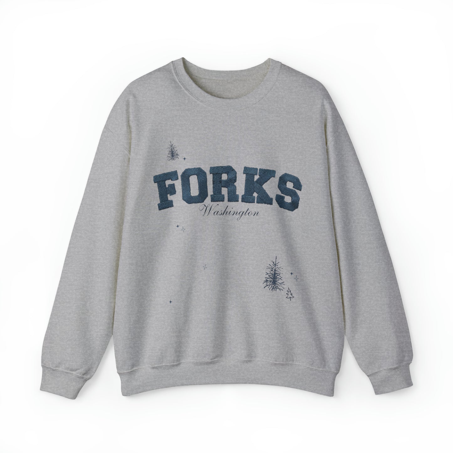 forks, washington crewneck (faux embroidery)