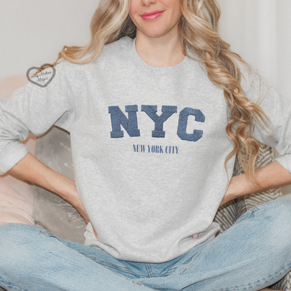 nyc crewneck (faux embroidery)