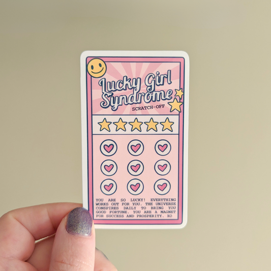 lucky girl syndrome scratch-off sticker