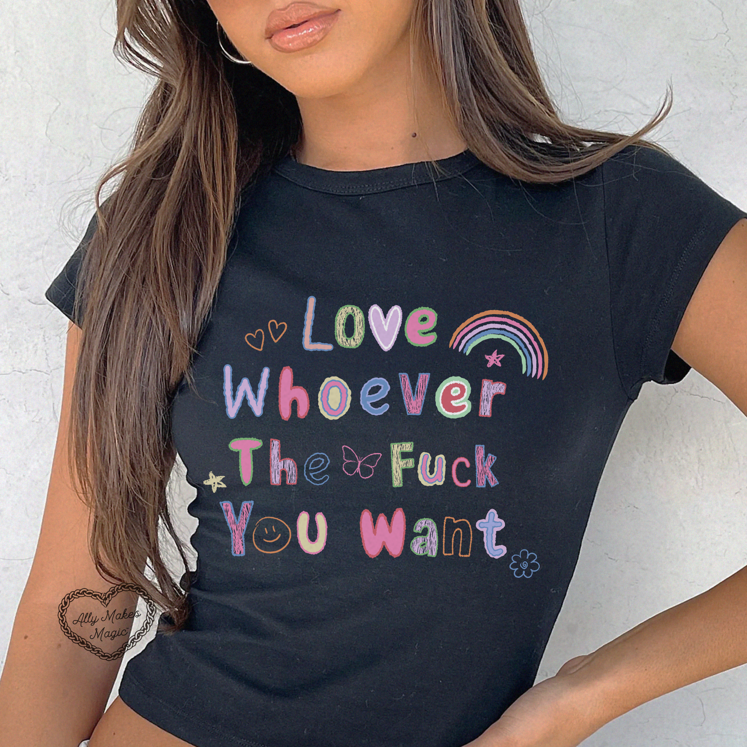 love whoever u want baby tee