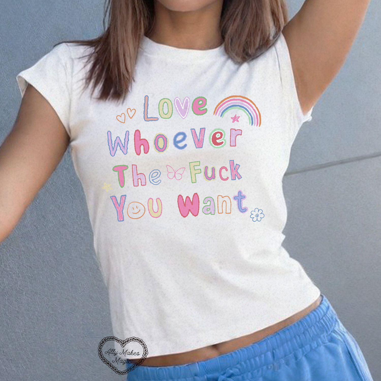 love whoever u want baby tee