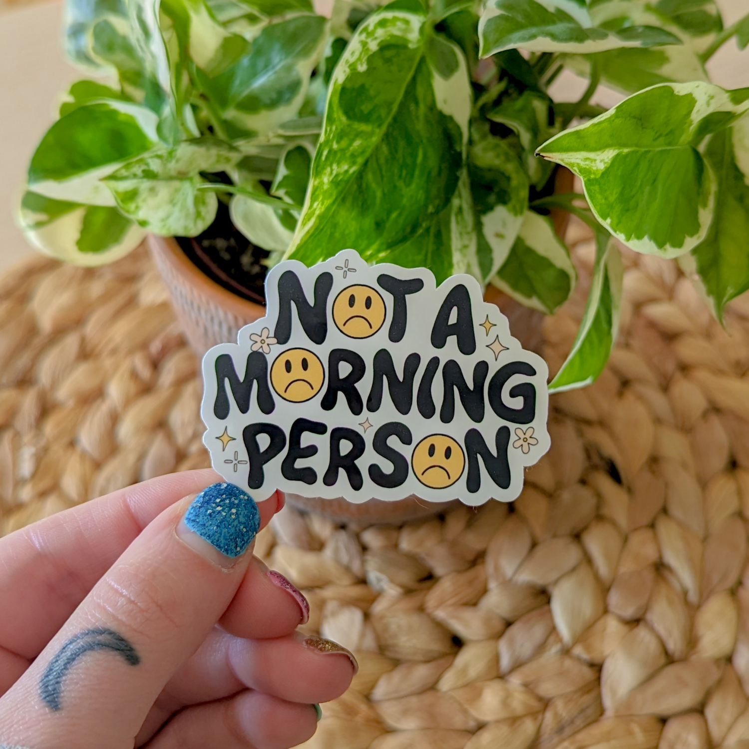 not a morning person sticker