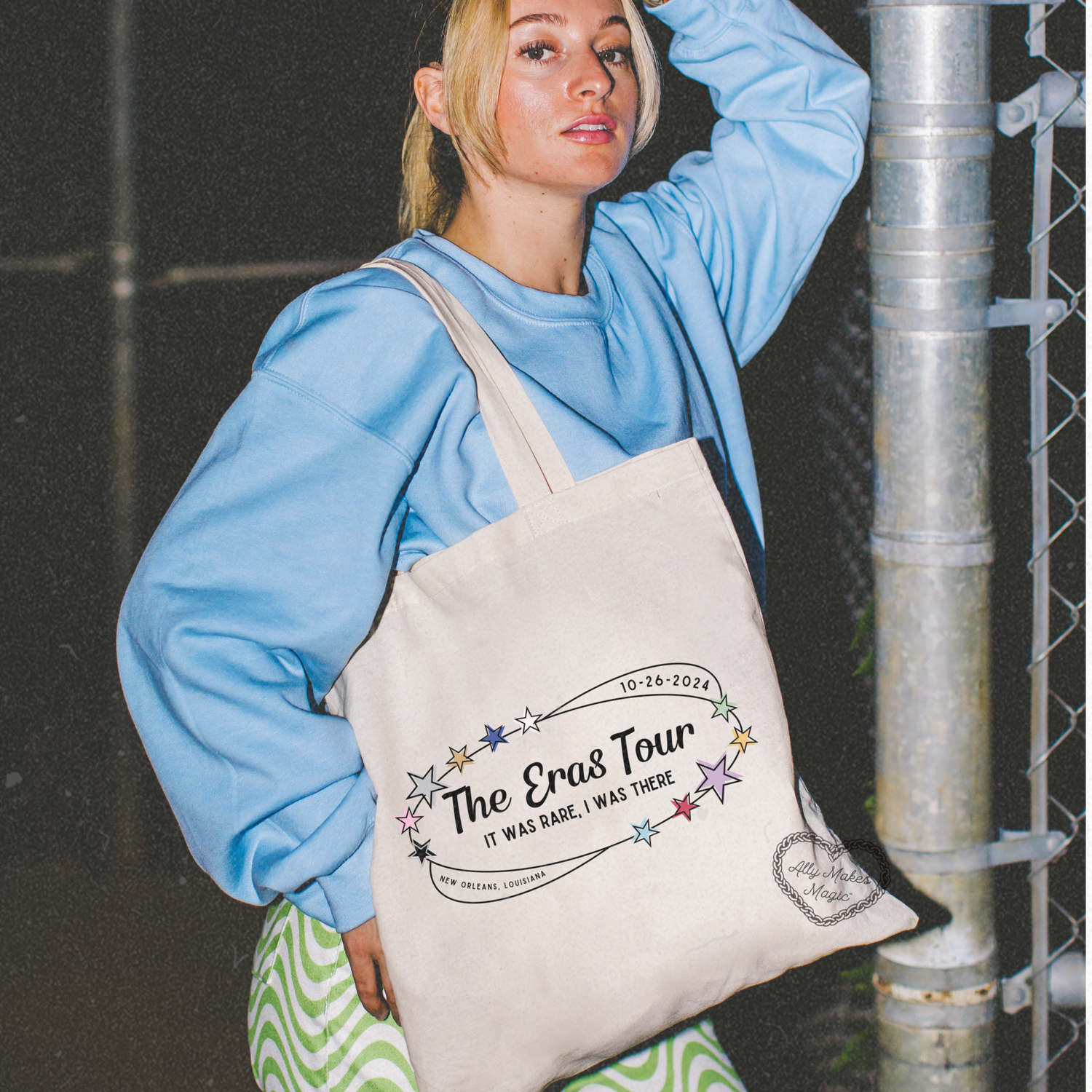 new orleans night 2 retro tote bag