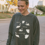 swans-a-swimming pullover