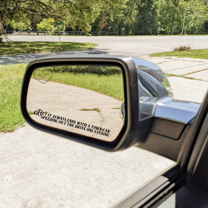 town car speeding decal