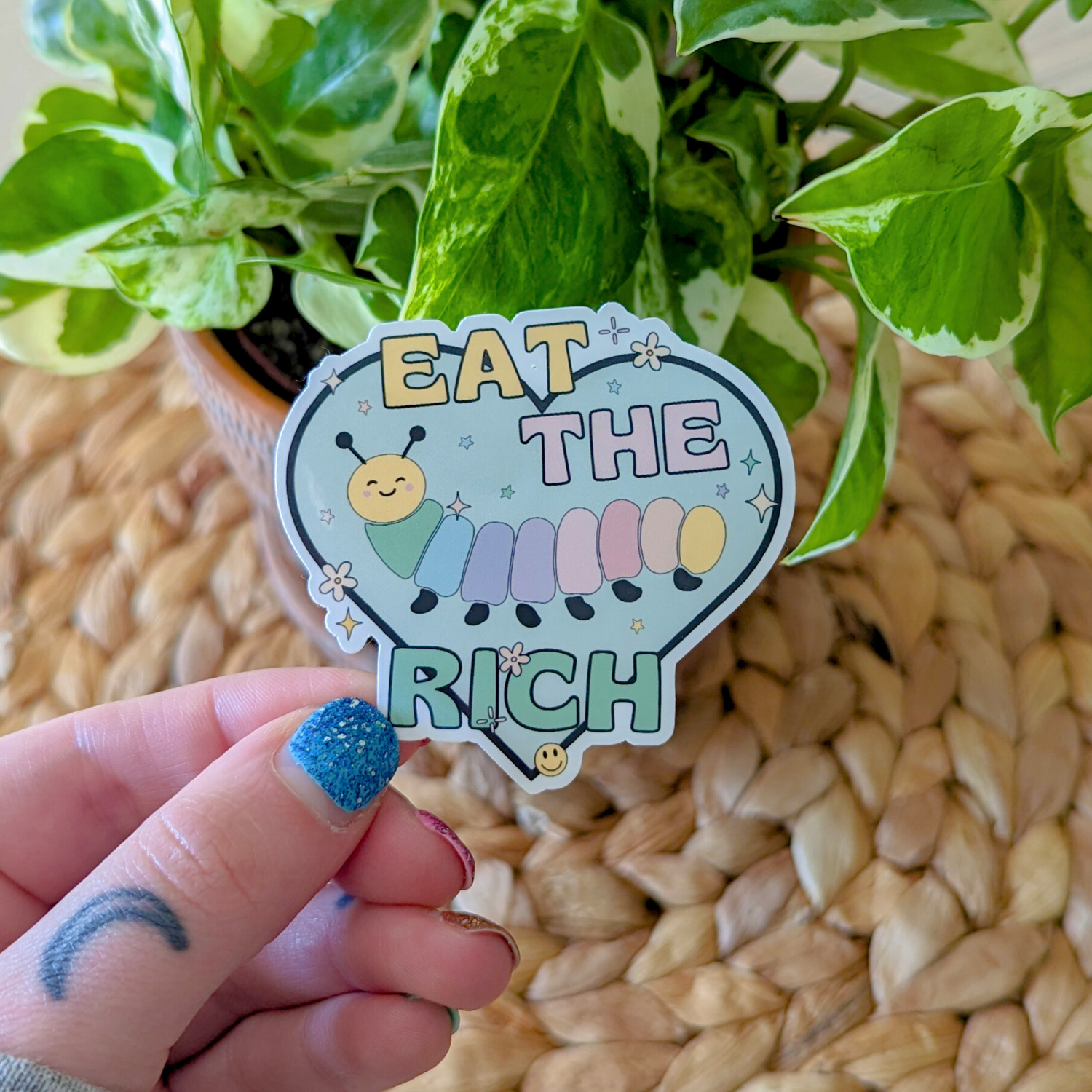 eat the rich sticker