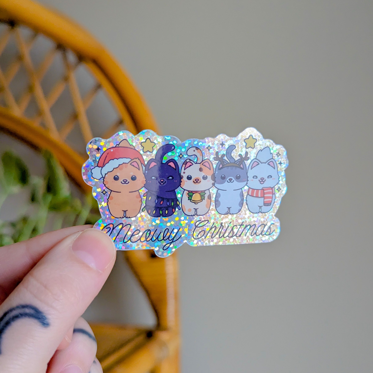 meowy christmas sticker