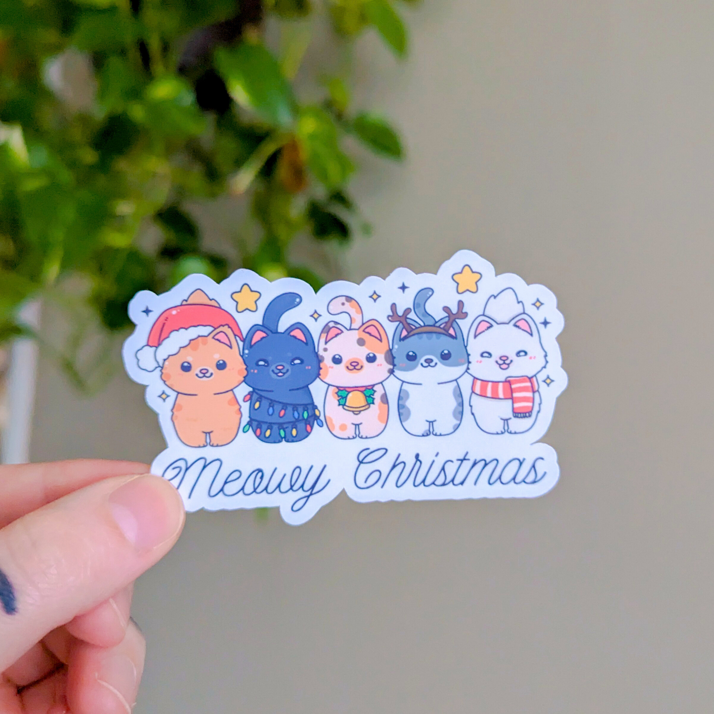 meowy christmas sticker