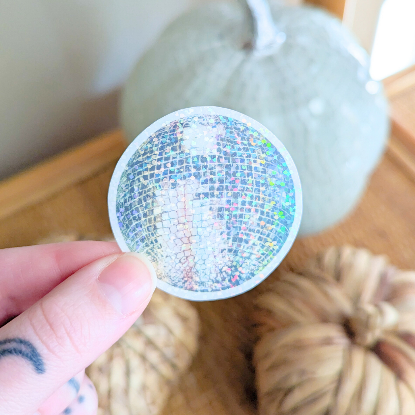 vintage mirrorball sticker