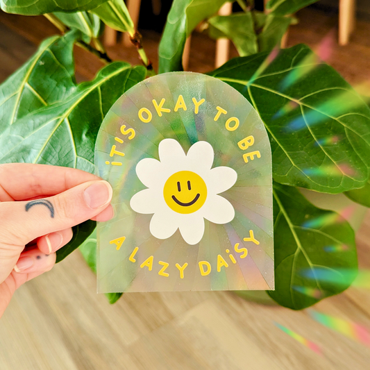 lazy daisy suncatcher sticker