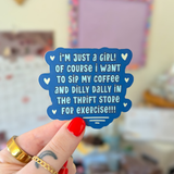 dilly dally matte sticker