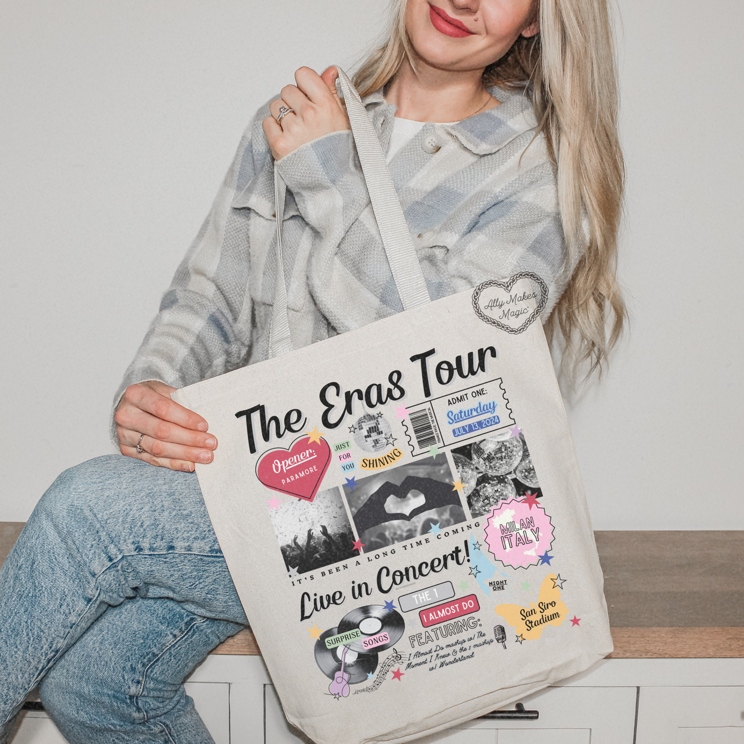 milan night 1 retro tote bag