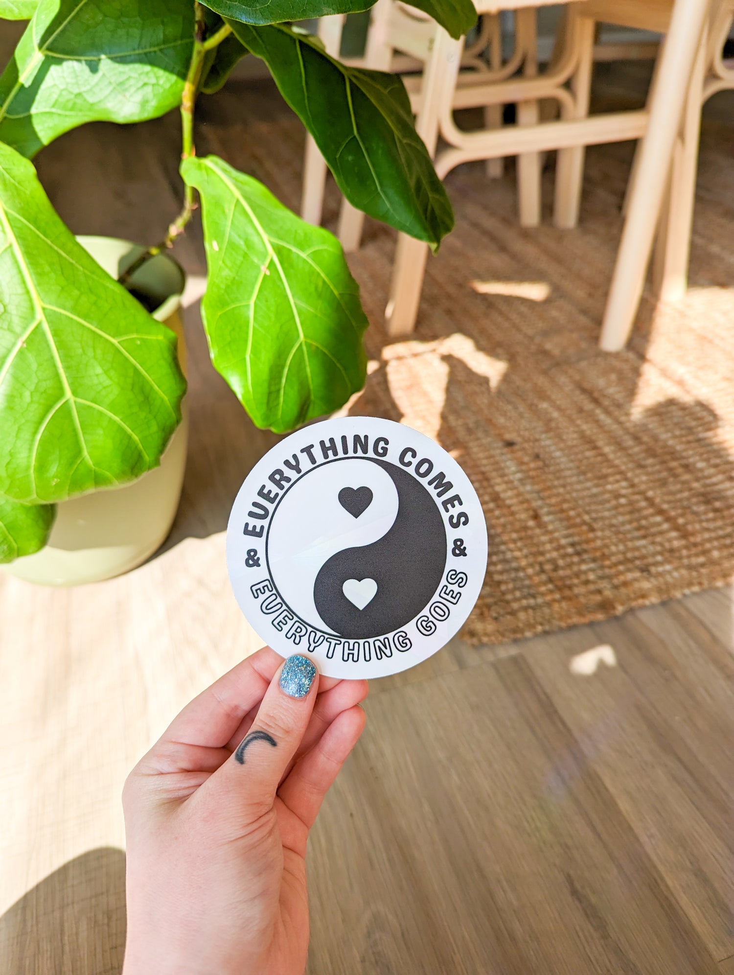 yin yang suncatcher sticker