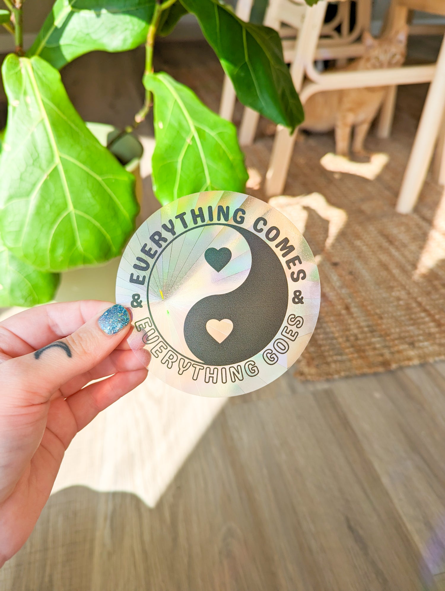 yin yang suncatcher sticker