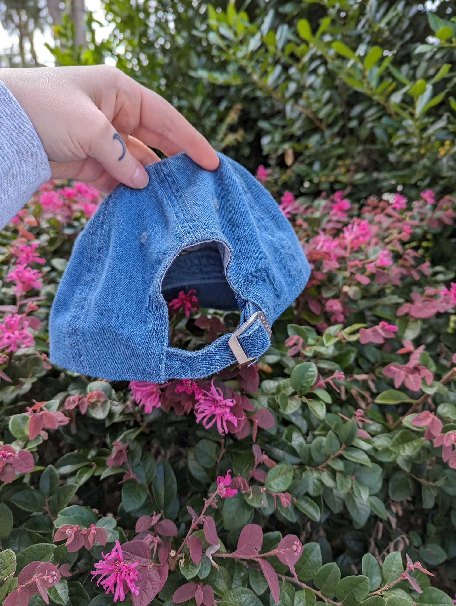 "slut!" denim embroidered baseball cap