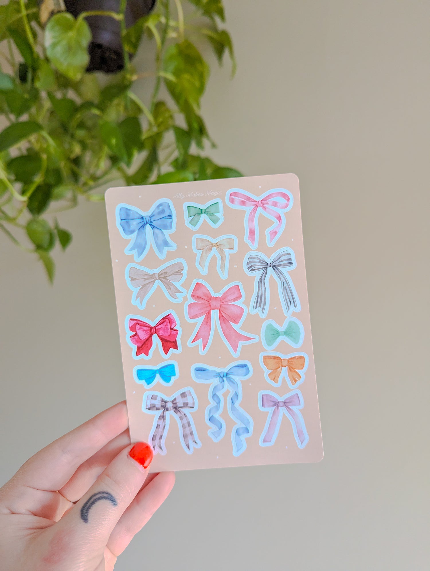 bows bows bows sticker sheet