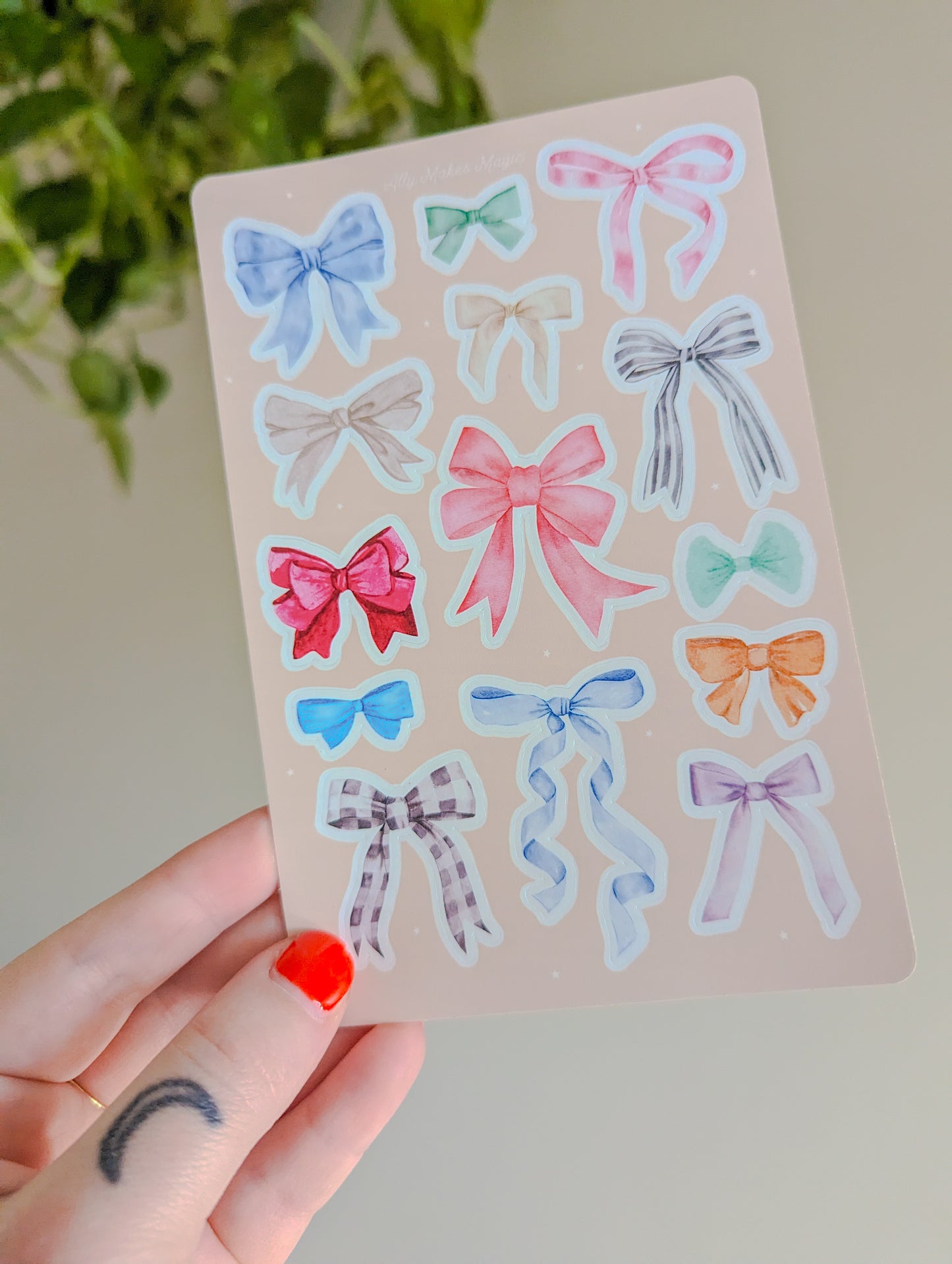 bows bows bows sticker sheet