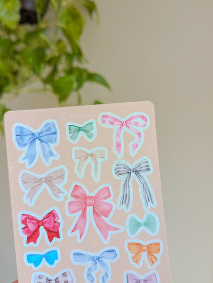 bows bows bows sticker sheet