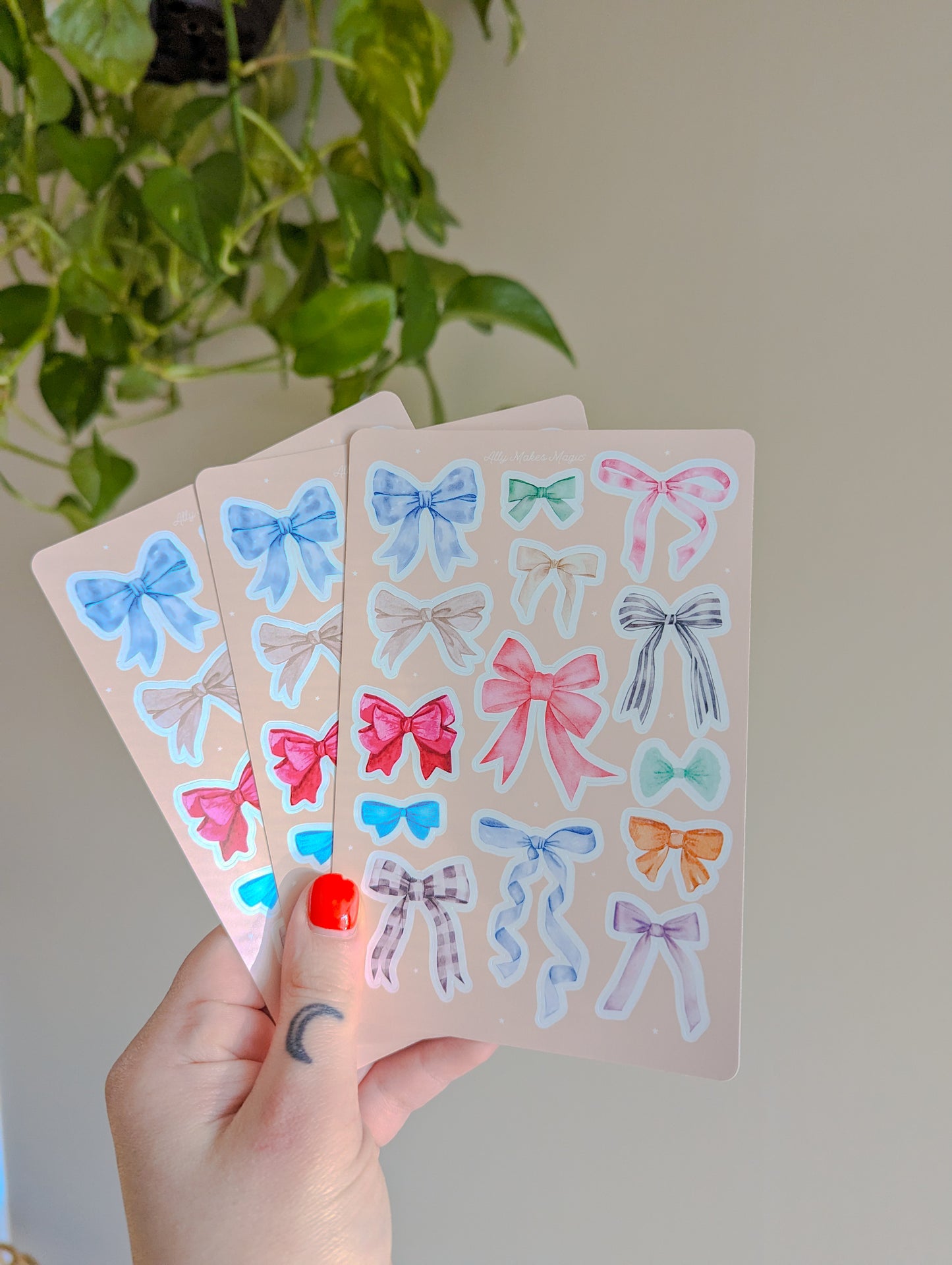 bows bows bows sticker sheet