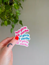 hot girls hit curbs decal