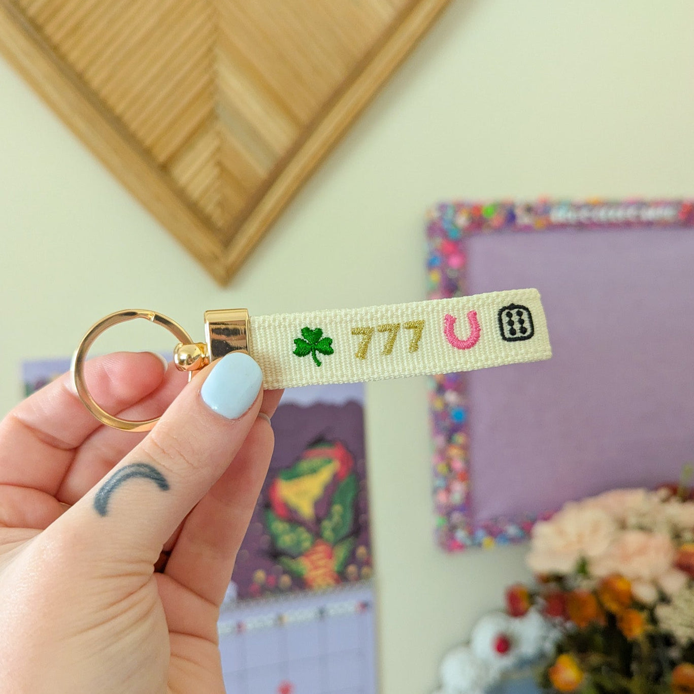 lots o' luck embroidered keychain