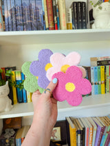 flower power mug rug