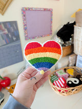 pride heart mug rug