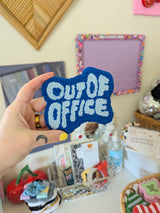 out of office mug rug