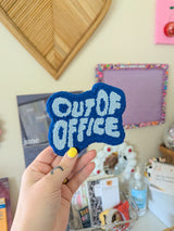 out of office mug rug