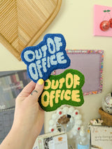 out of office mug rug