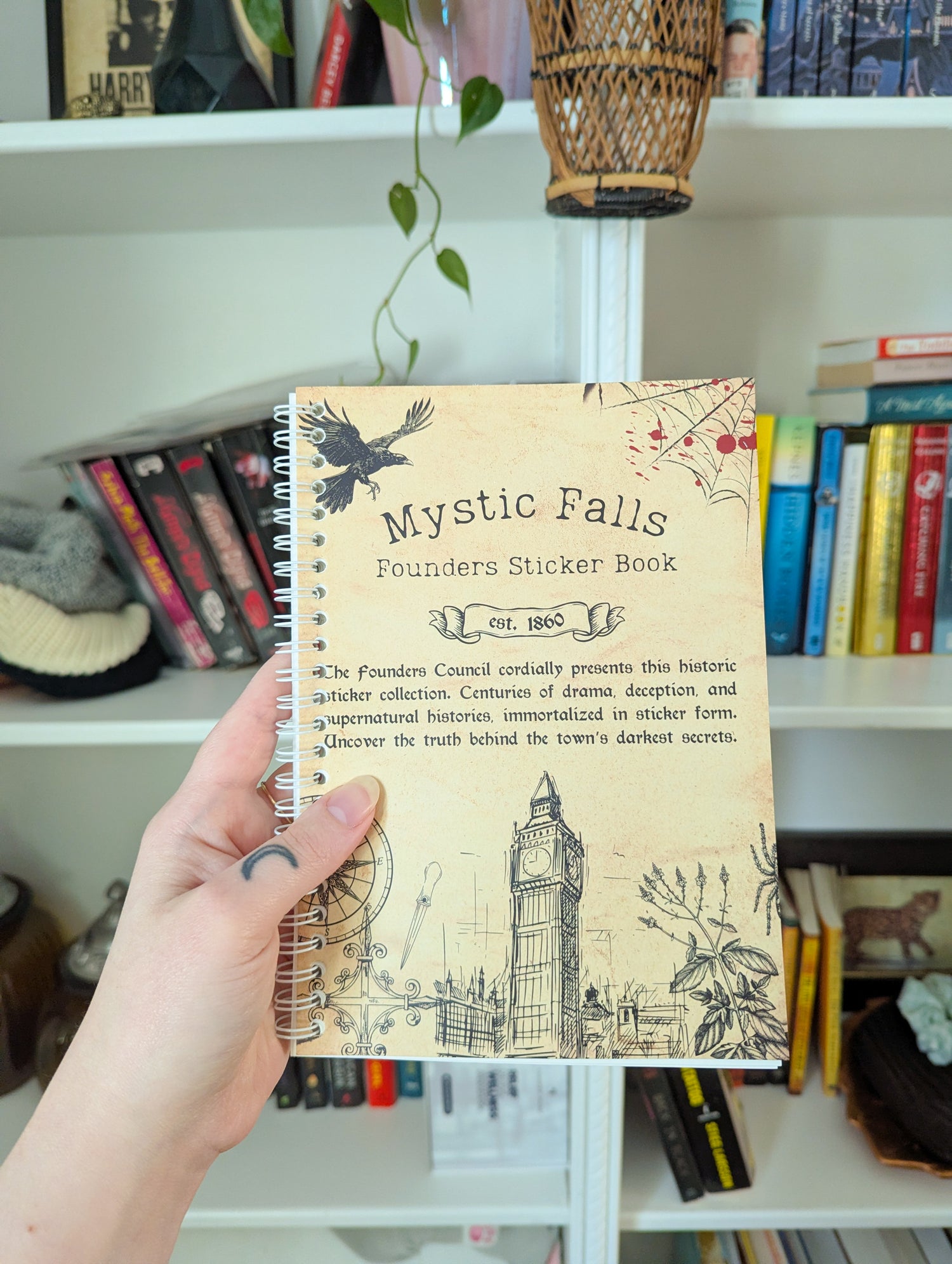 mystic falls founders sticker book
