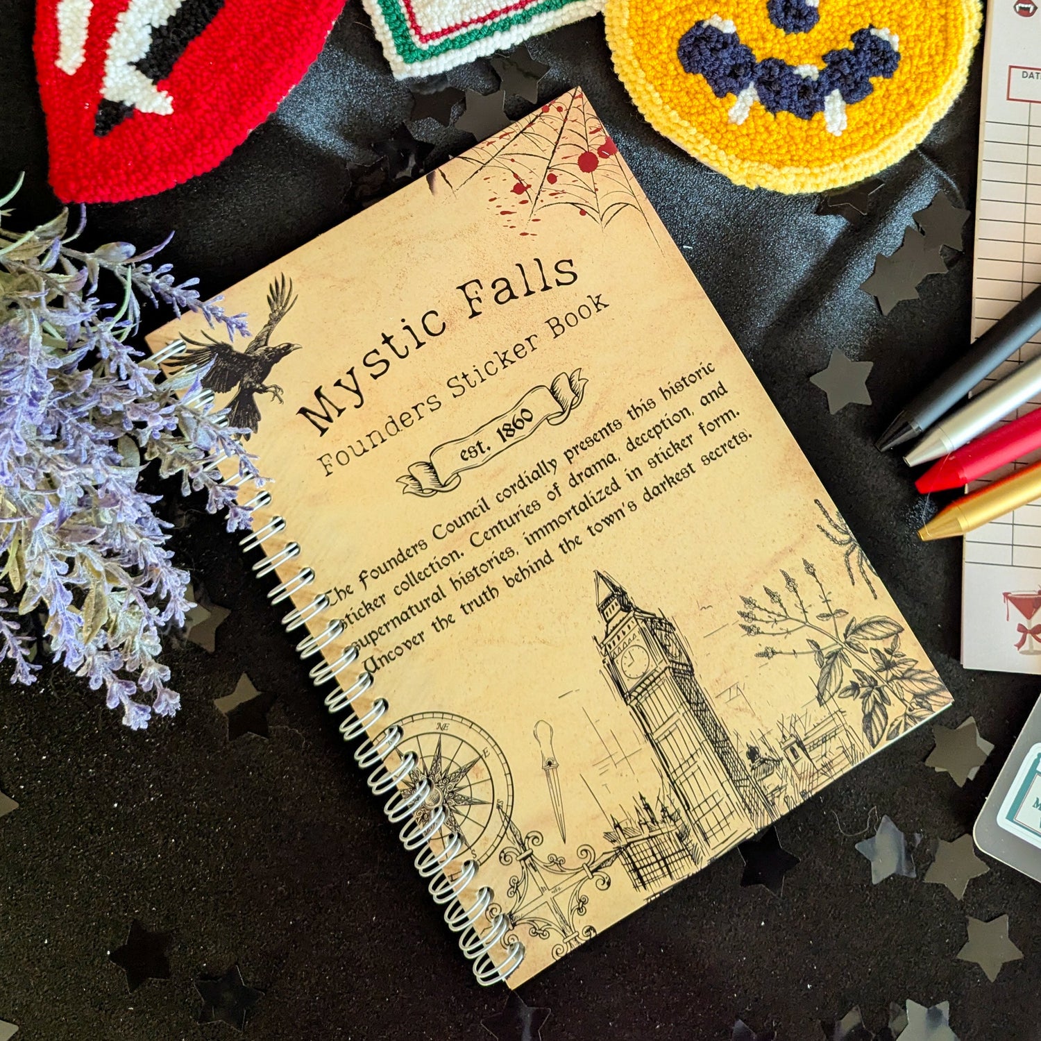 mystic falls founders sticker book