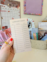 library card notepad