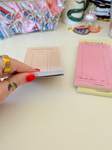 library card notepad