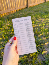 library card notepad