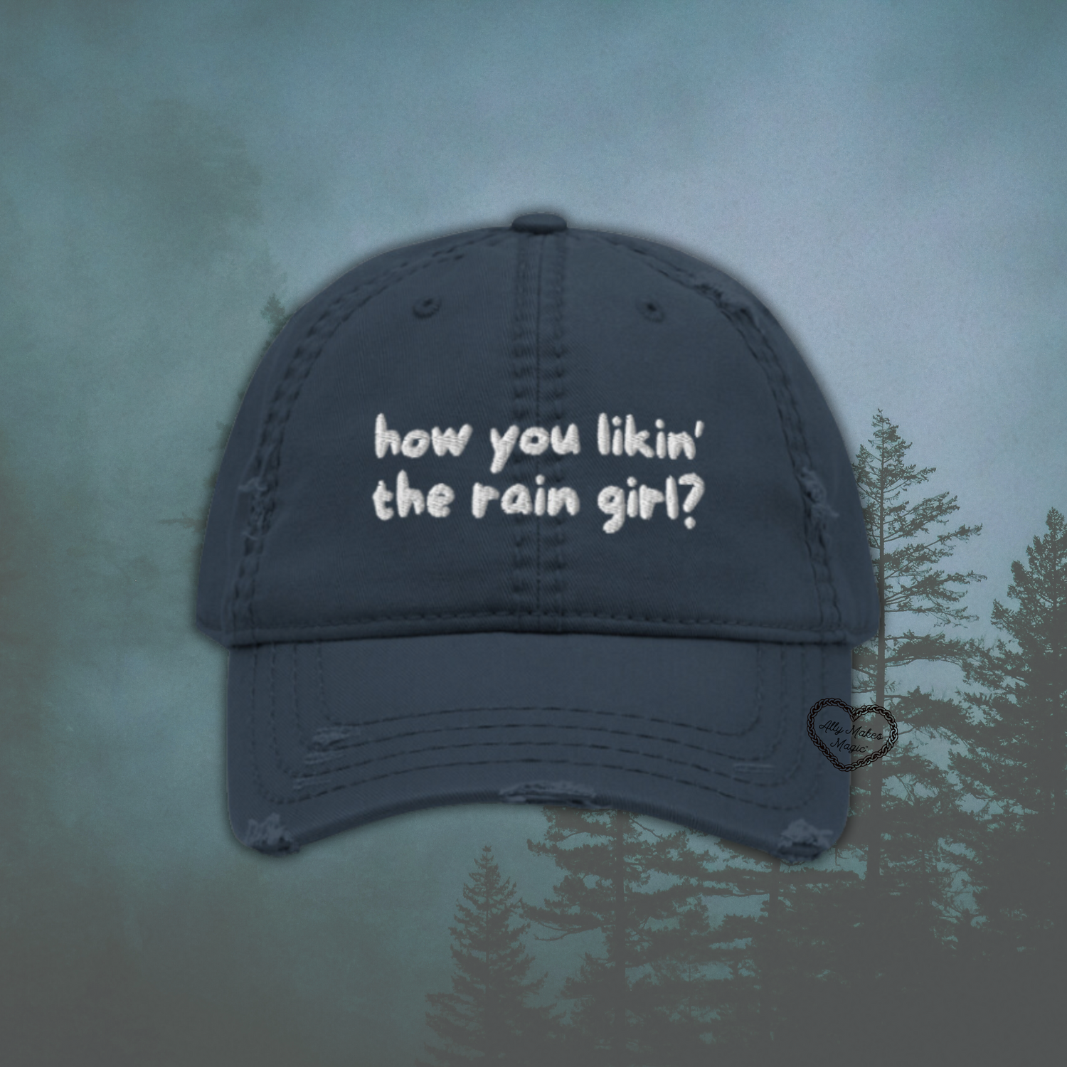 how you likin' the rain? baseball cap