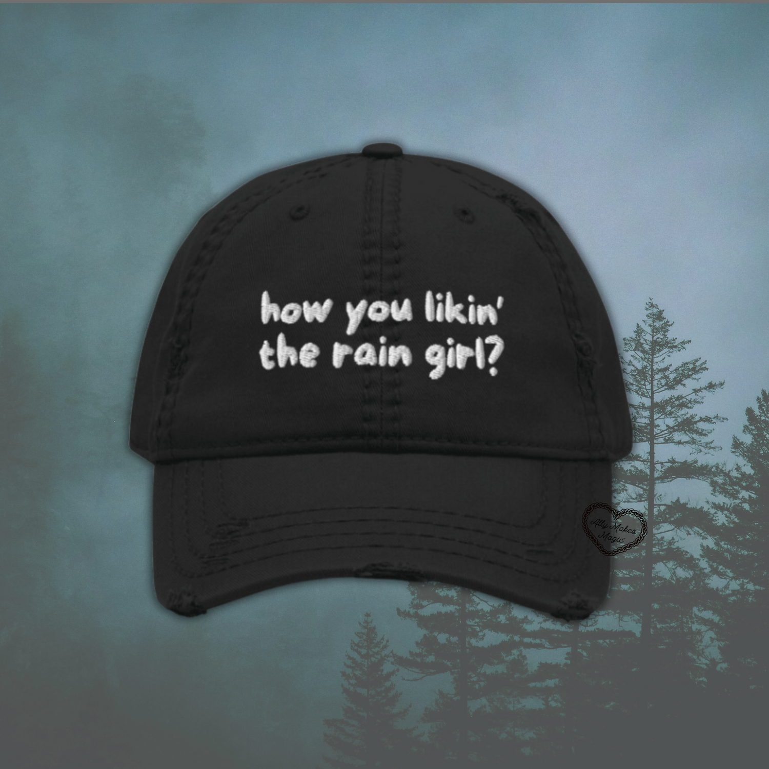 how you likin' the rain? baseball cap