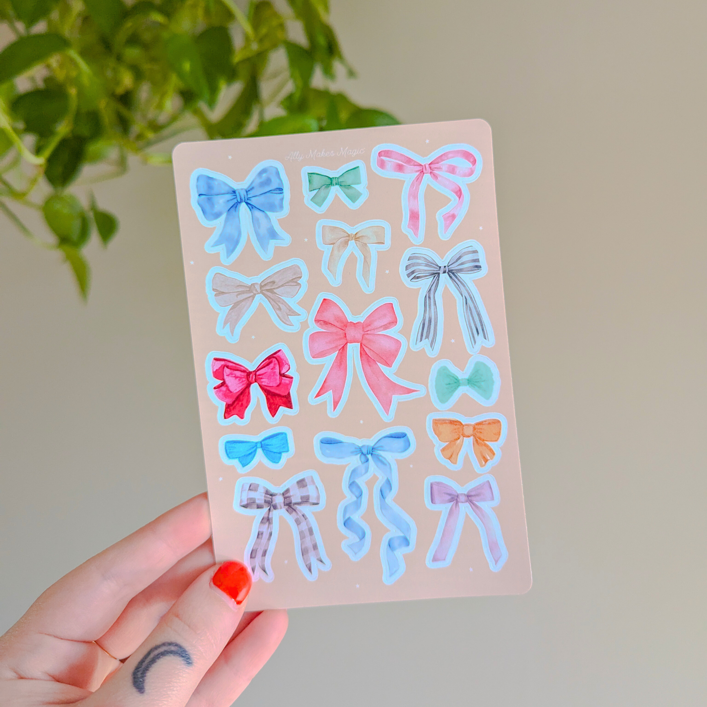 bows bows bows sticker sheet