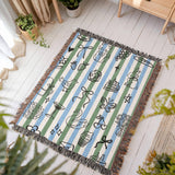 spring picnic woven blanket
