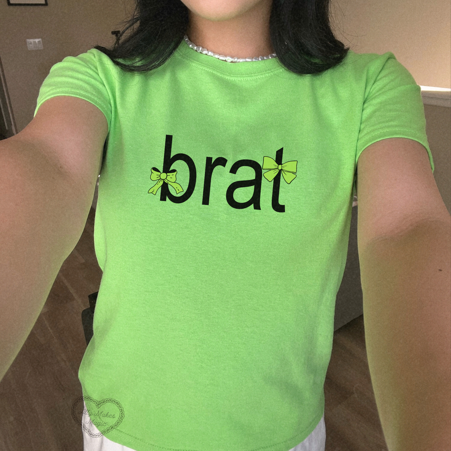 bow brat crop baby tee