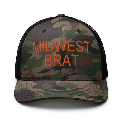 midwest brat trucker hat (orange)