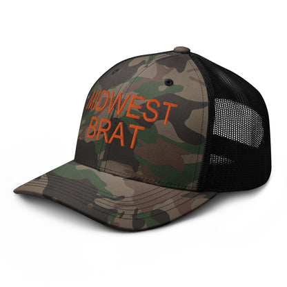 midwest brat trucker hat (orange)