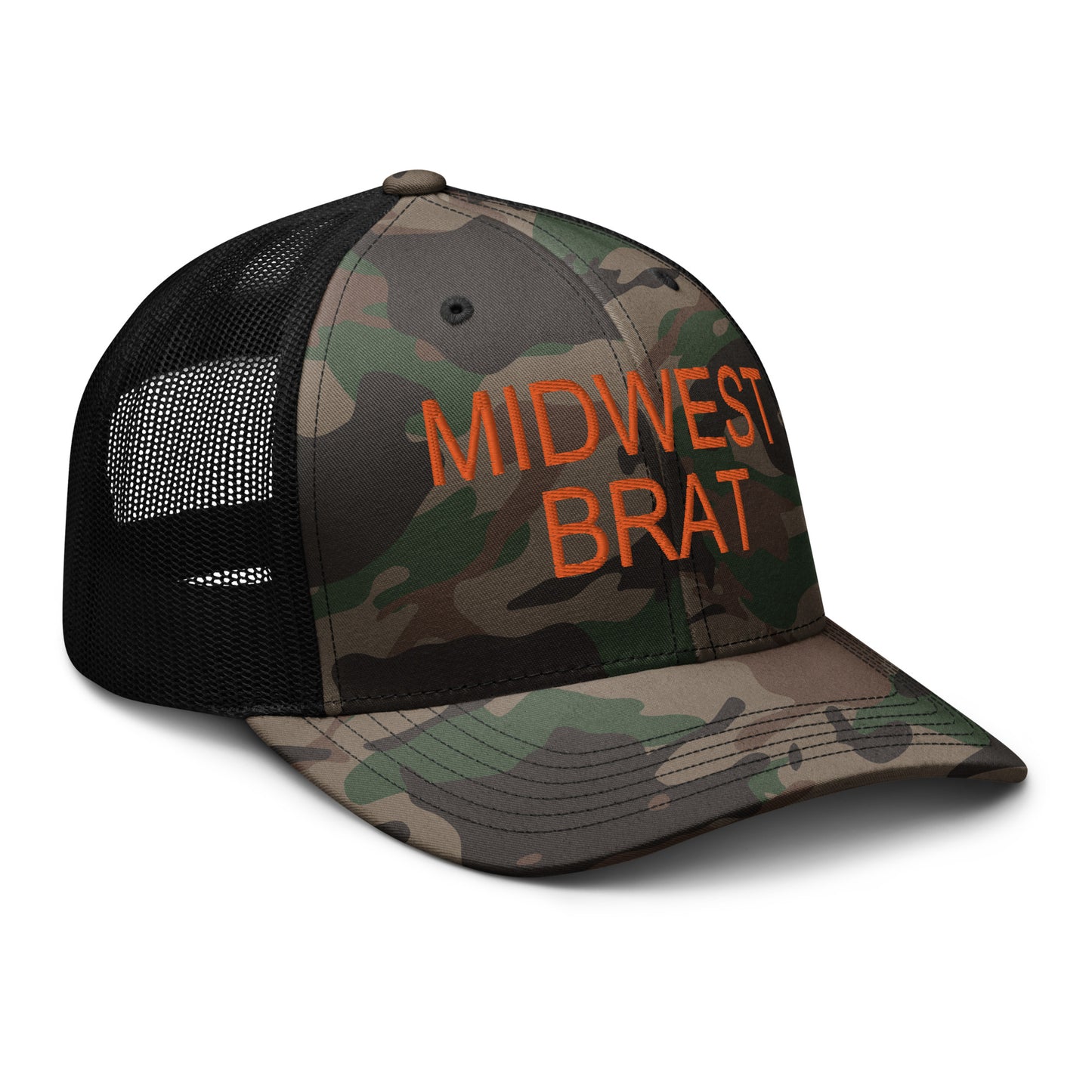 midwest brat trucker hat (orange)