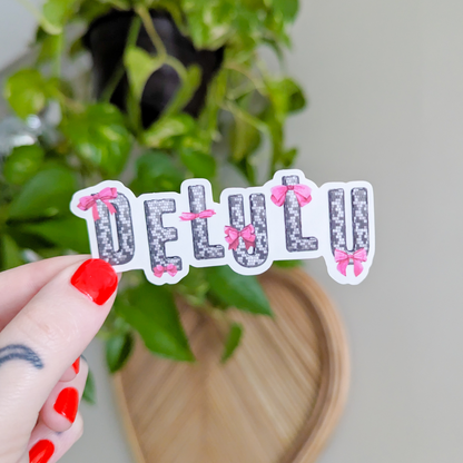 delulu *clear* sticker (pink)