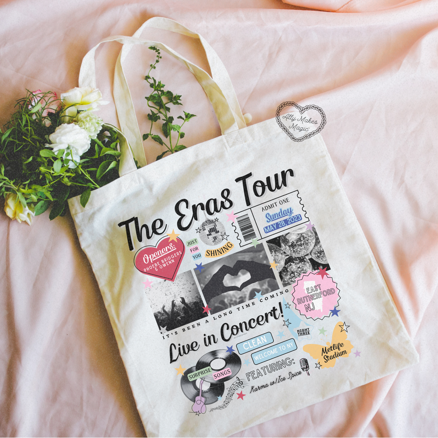 east rutherford night 3 tote bag *custom*
