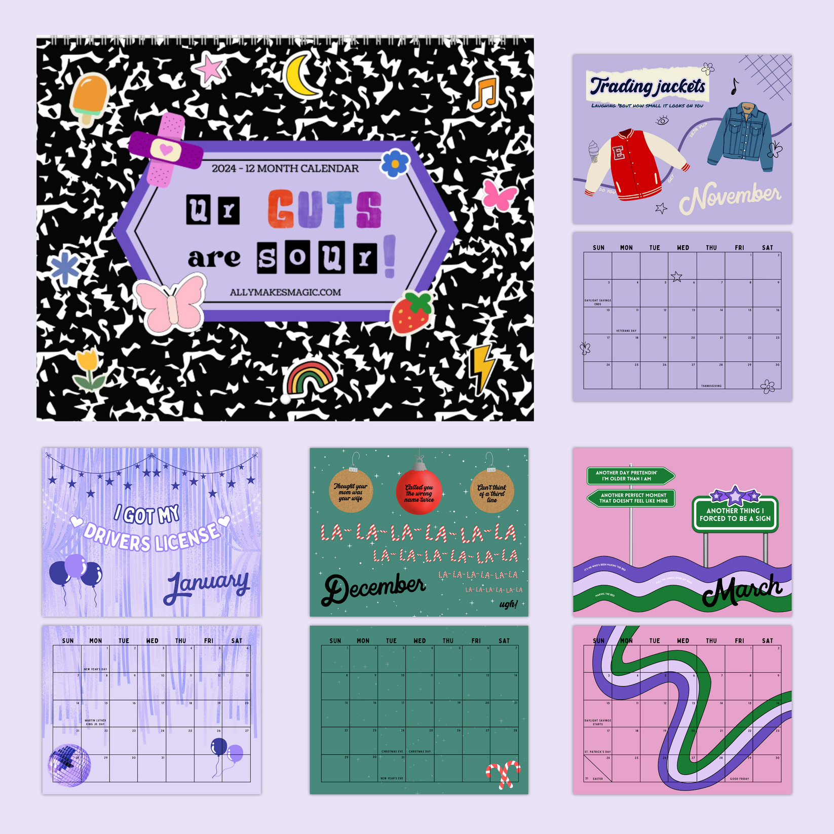 2024 ur guts are sour calendar – allymakesmagic™