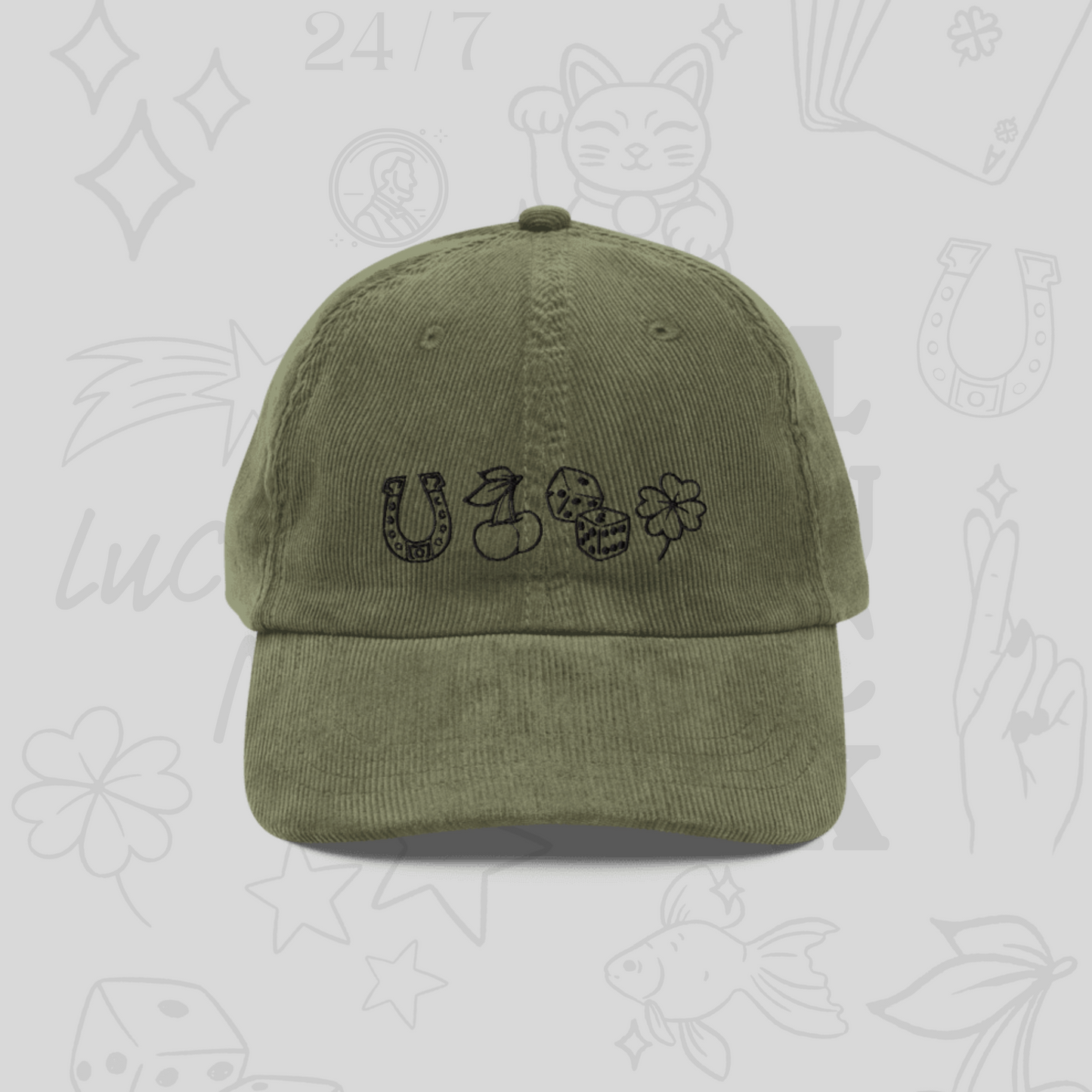 lucky charm corduroy hat