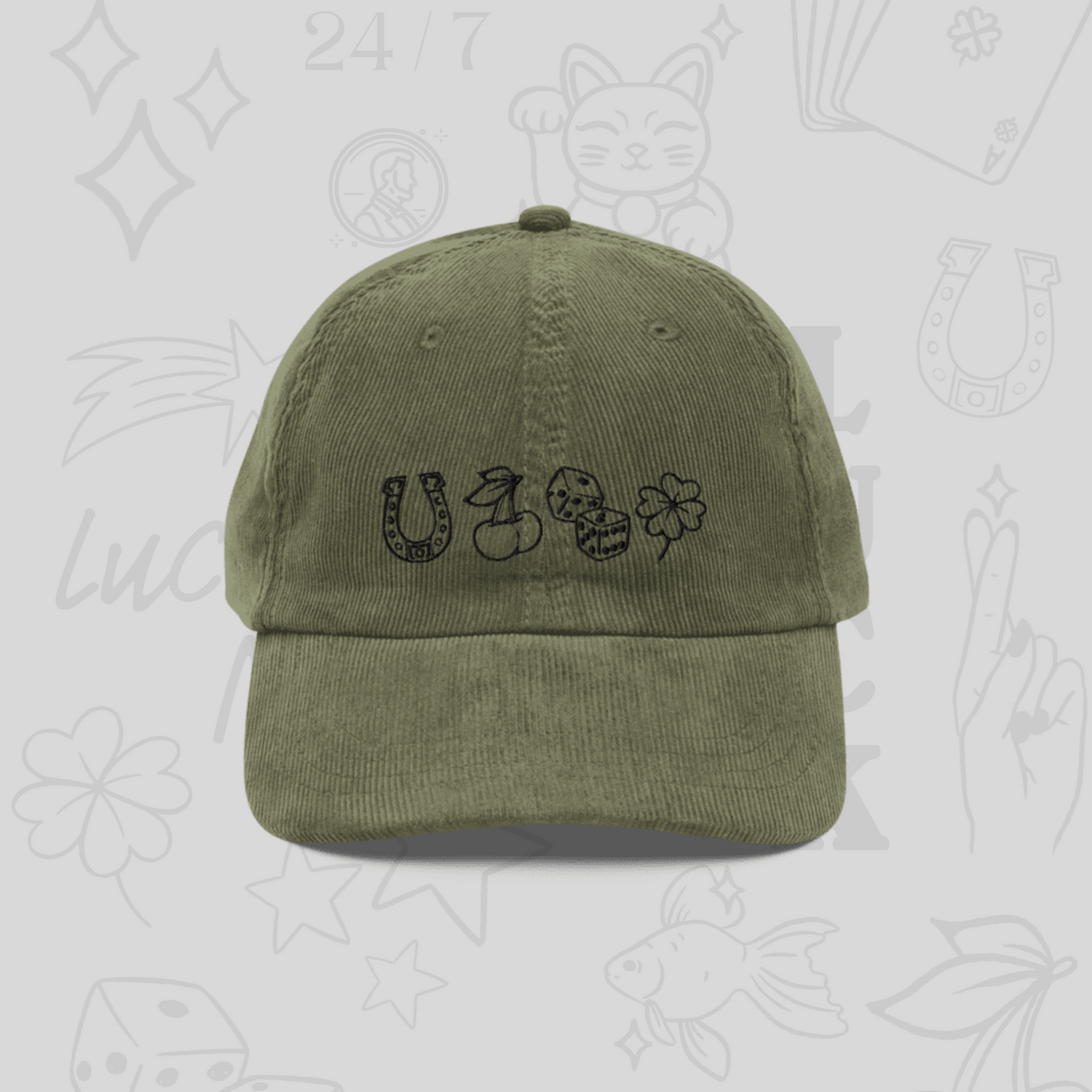 lucky charm corduroy hat